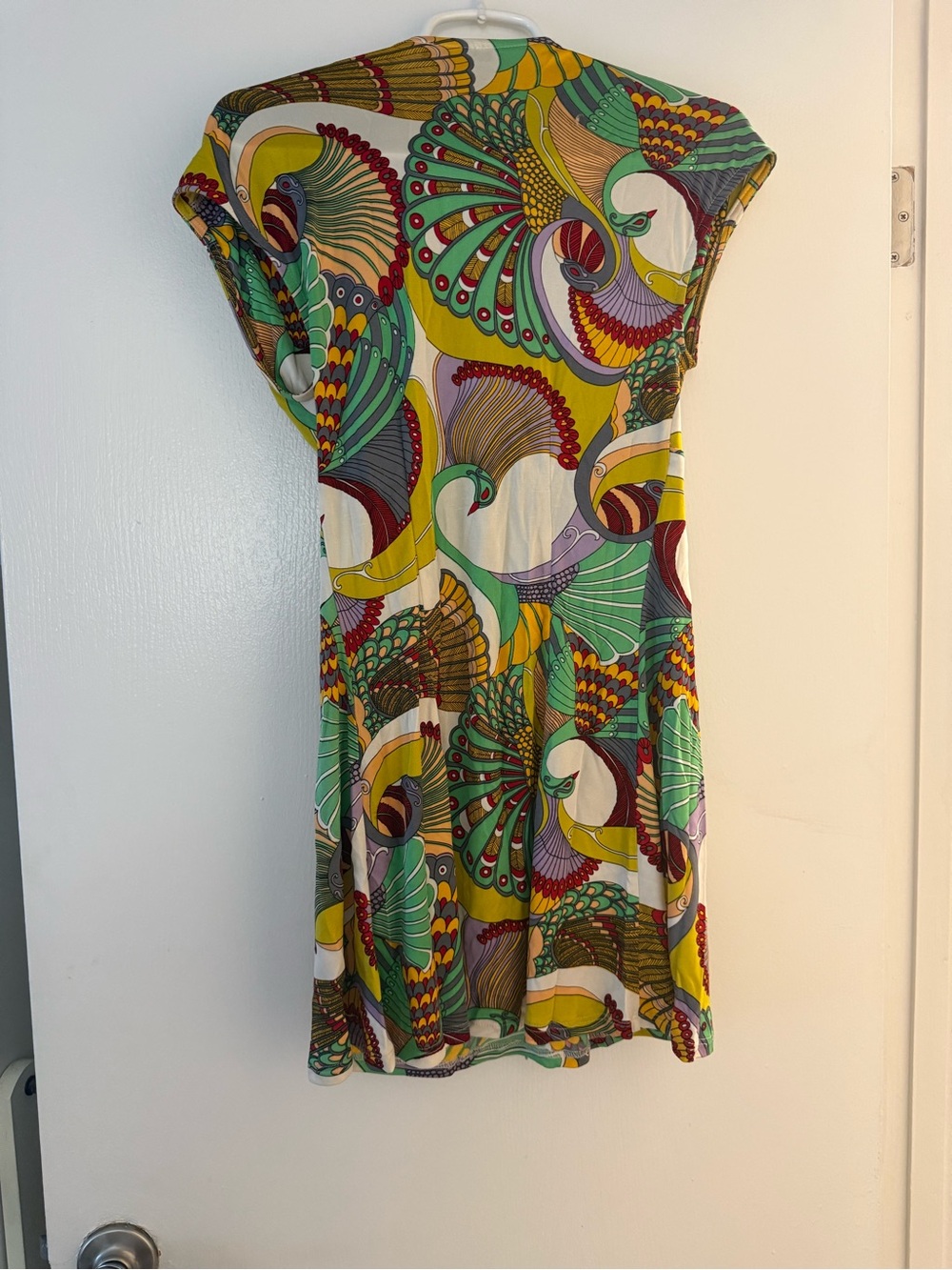 SKY Multicolor Printed V-Neck Women’s Dress with Embellished Waist - Picture 4 of 6